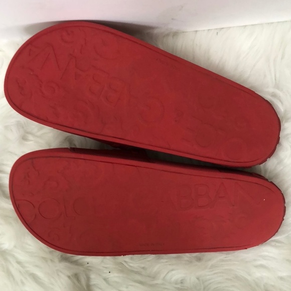 Dolce & Gabbana Men\'s Red Rubber Slides Size 42  / COA main image 8